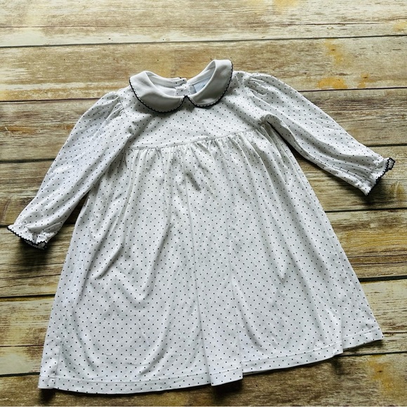 Eyelet & Ivy Polka Dot 100% Pima Cotton Dress Long Sleeve 3T - Picture 1 of 11